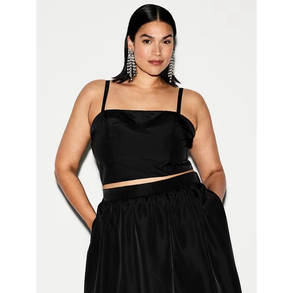 The Occasion Taffeta Cropped Tank Top & High Waisted Midi Skirt Set NWT - Picture 8 of 11